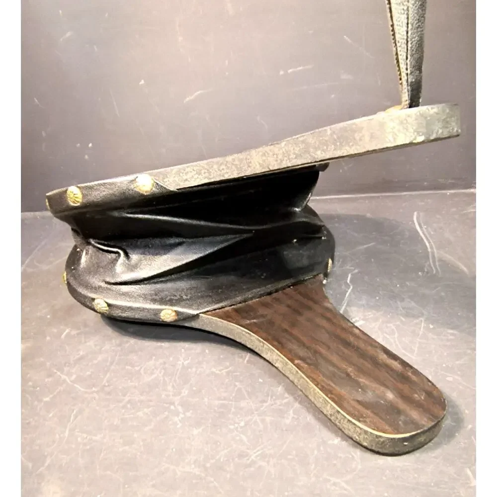 1813.  Vintage Style Fireplace Bellows by Target Wood Metal Faux Leather